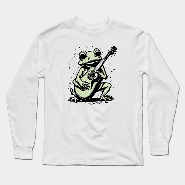 FROG Guitar Long Sleeve T-Shirt by samsamteez